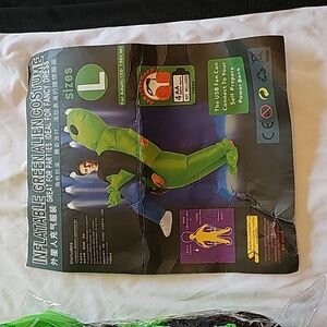 Inflatable Green Alien Costume Size L